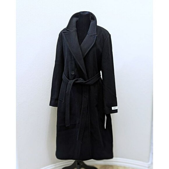 DKNY Petite Notched-Collar Double-Breasted Wrap Coat Size XL 16-18 (MSRP $350) - Picture 3 of 11